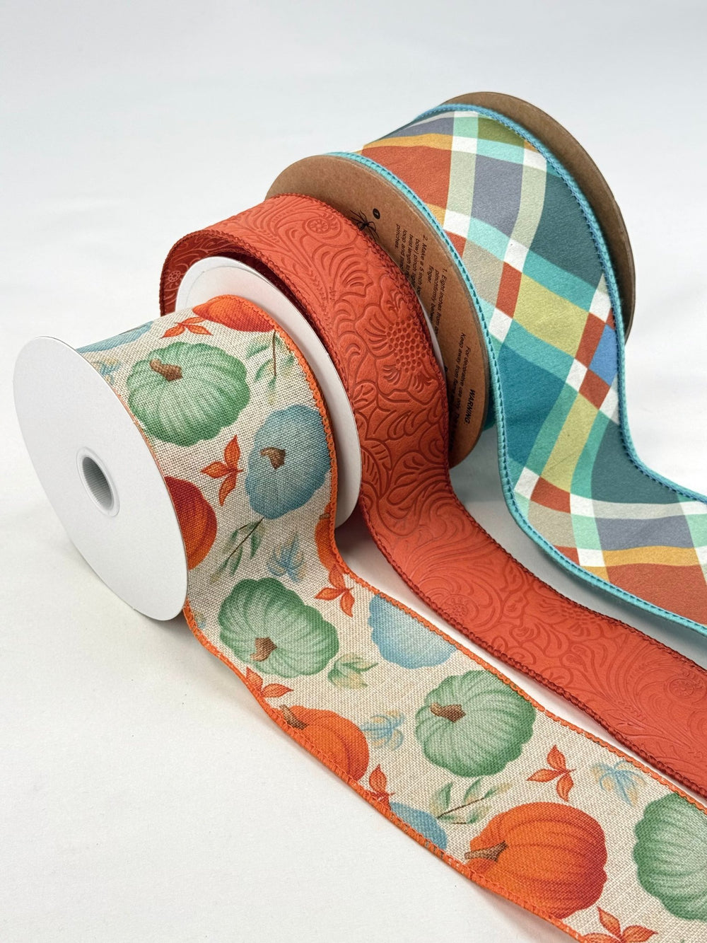 Teal Pumpkin Bow Bundle x 3 Ribbons - Greenery MarketTealPumpX3