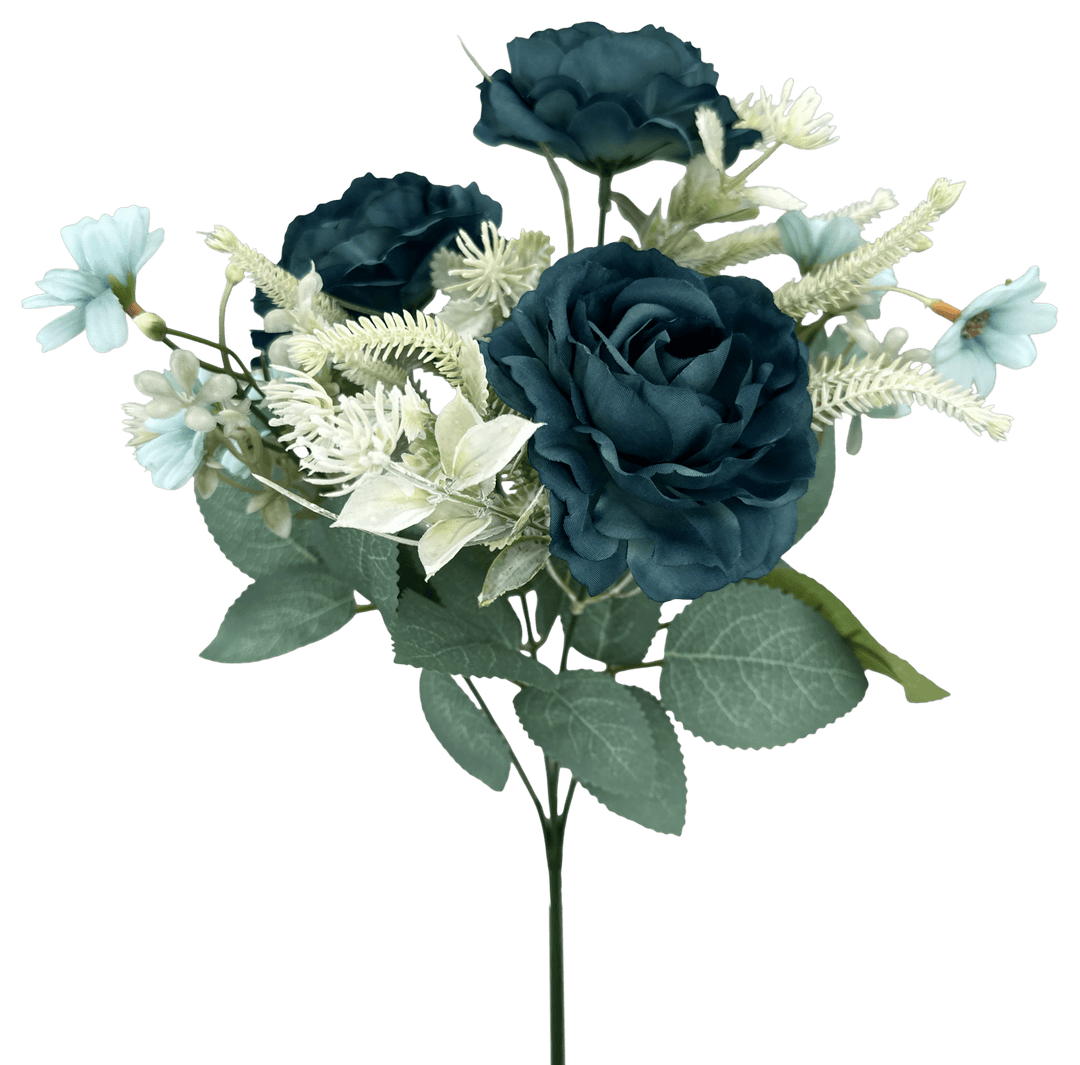 Teal Rose Bush - 15" - Greenery MarketArtificial Flowers35163TEAL