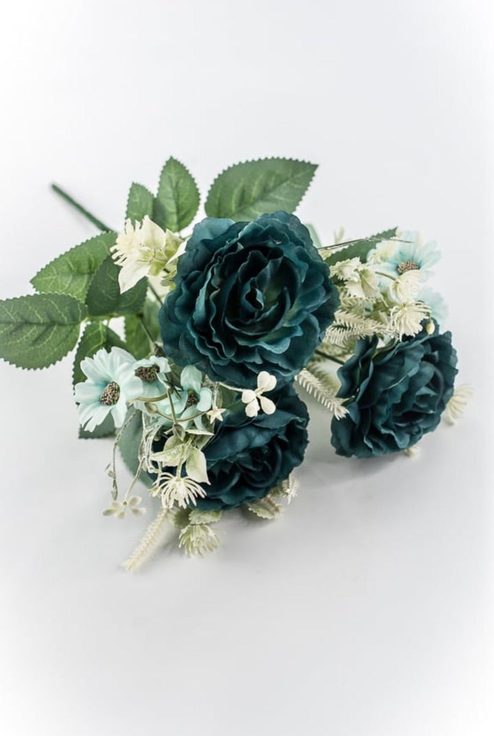 Teal Rose Bush - 15" - Greenery MarketArtificial Flowers35163TEAL
