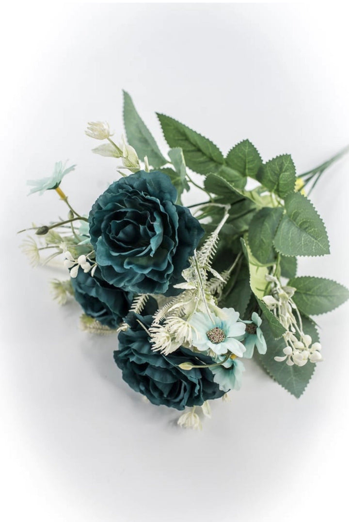 Teal Rose Bush - 15" - Greenery MarketArtificial Flowers35163TEAL