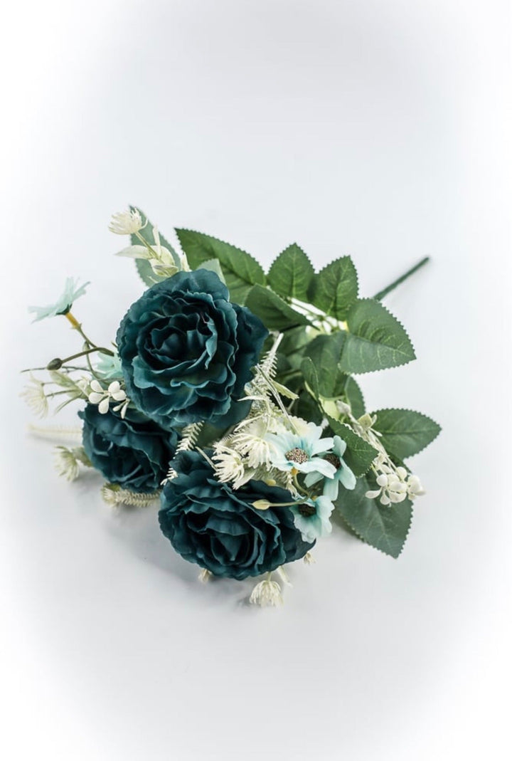 Teal Rose Bush - 15" - Greenery MarketArtificial Flowers35163TEAL