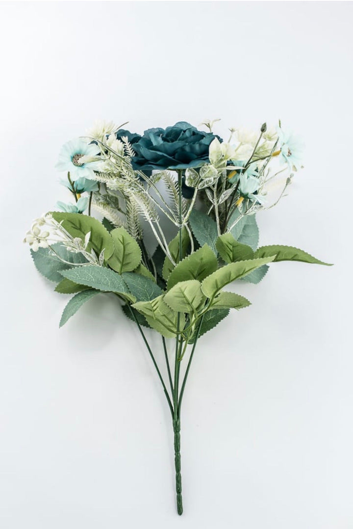 Teal Rose Bush - 15" - Greenery MarketArtificial Flowers35163TEAL