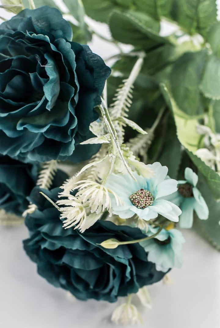 Teal Rose Bush - 15" - Greenery MarketArtificial Flowers35163TEAL