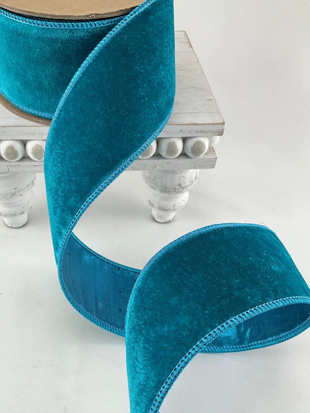 Teal Wired Velvet Premium Ribbon - 2.5" - Greenery Market7049W-347-63C