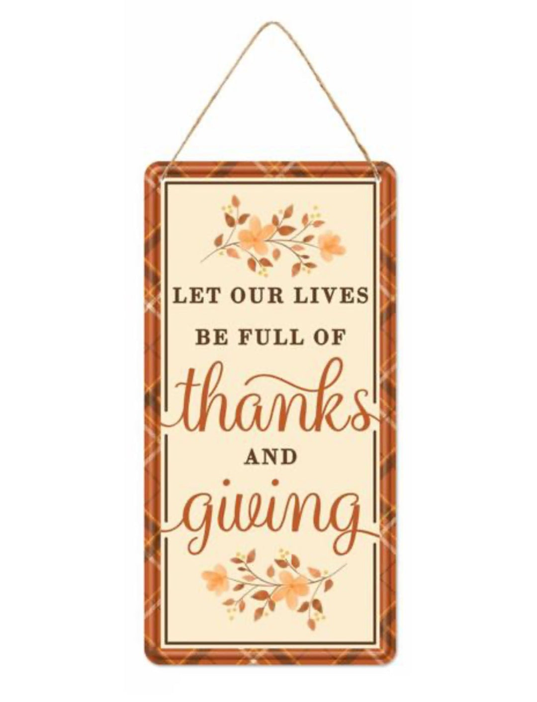 Thankful fall sign embossed metal - Greenery Market