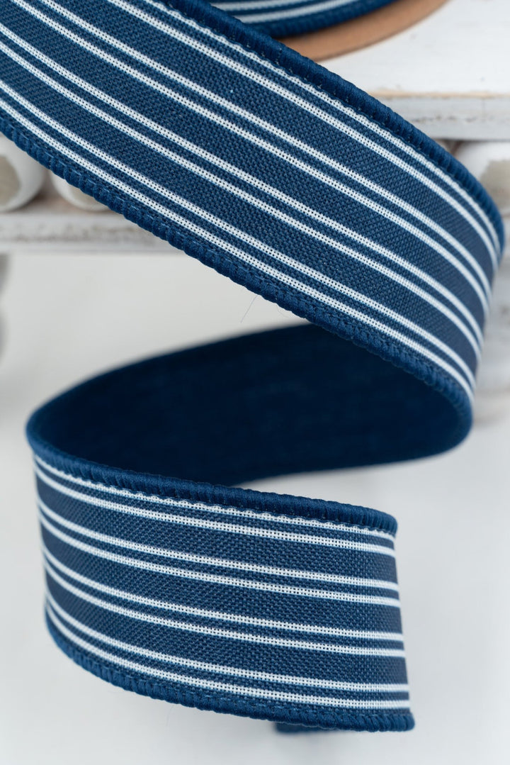 Ticking Stripe Navy Wired RIbbon - 1.5" - Greenery MarketWired Ribbon9557W-370-38E