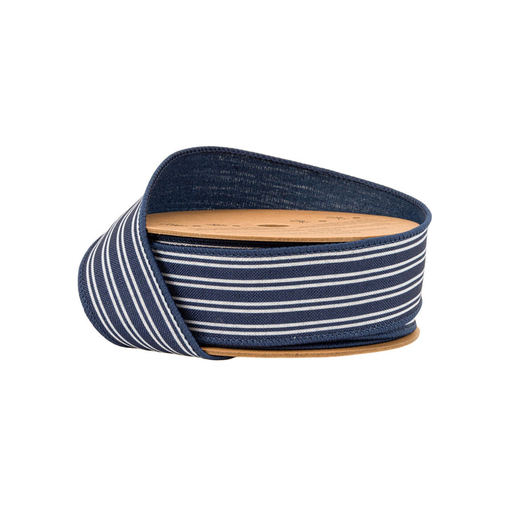 Ticking Stripe Navy Wired RIbbon - 1.5" - Greenery MarketWired Ribbon9557W-370-38E