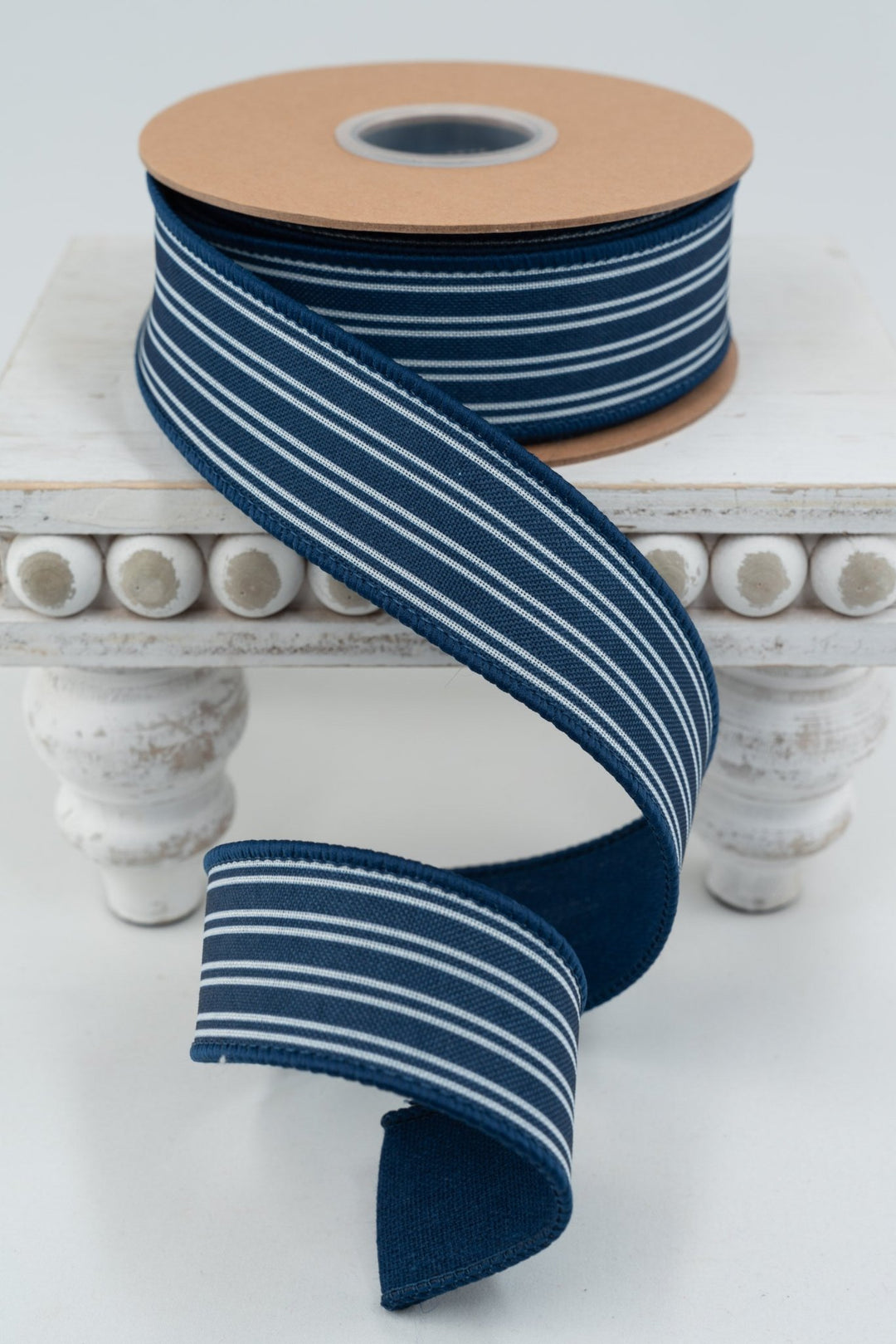 Ticking Stripe Navy Wired RIbbon - 1.5" - Greenery MarketWired Ribbon9557W-370-38E