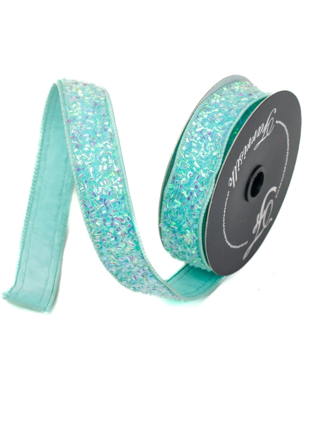 Tiffany blue tinsel town 1” farrisilk wired ribbon - Greenery MarketRibbons & TrimRK618 - 80