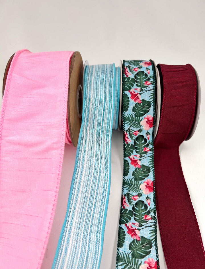 Tropical Monstera Floral Bow Bundle x 4 Wired Ribbons - Greenery MarketWired ribbonTropicalX4