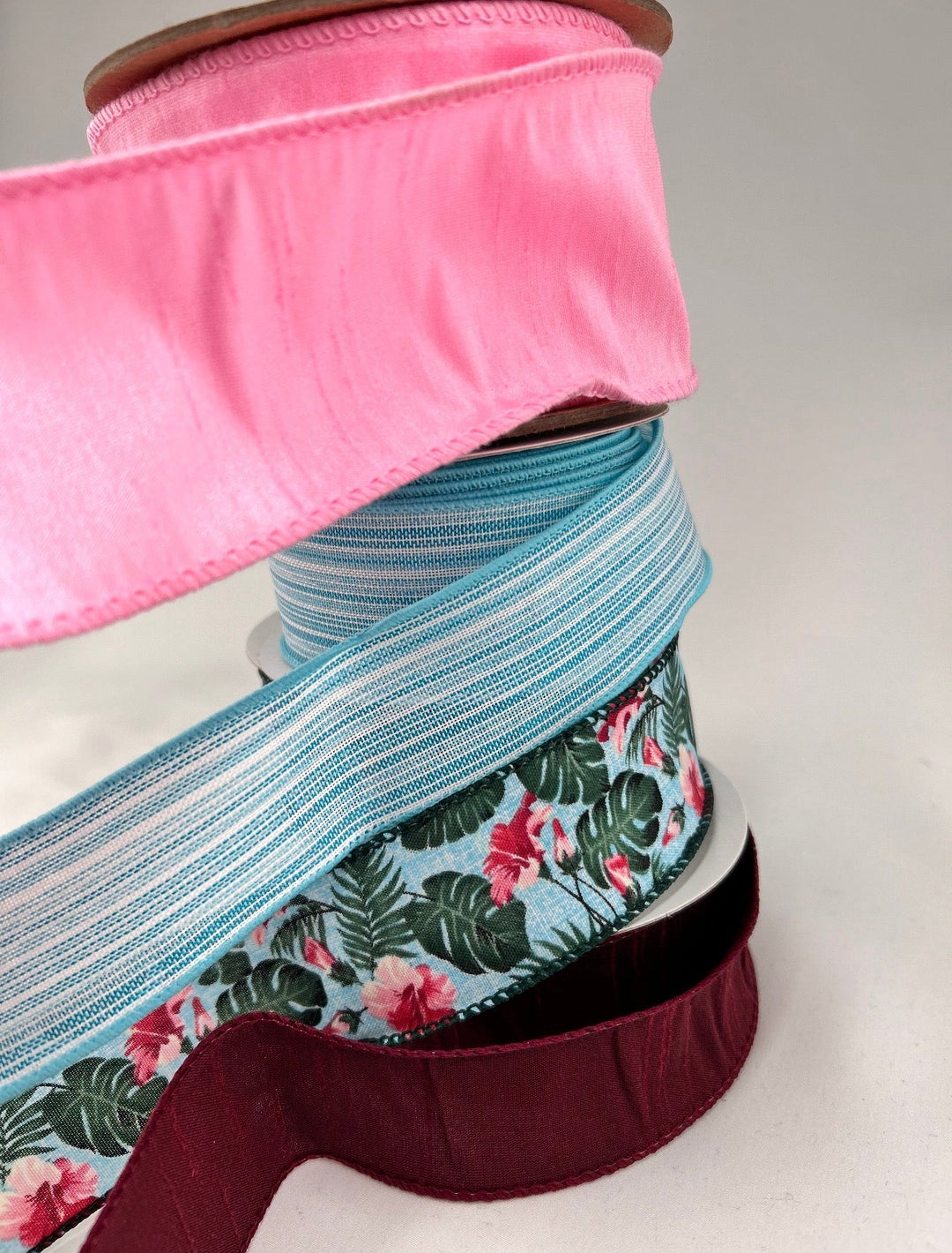 Tropical Monstera Floral Bow Bundle x 4 Wired Ribbons - Greenery MarketWired ribbonTropicalX4