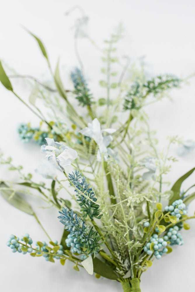 Turquoise Blue Lavender and Berry Spray - 23" - Greenery MarketArtificial Flora60919-TQ