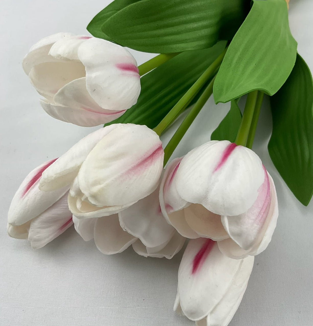 Two tone pink white life like tulip bundle - Greenery Market3876 - CCER