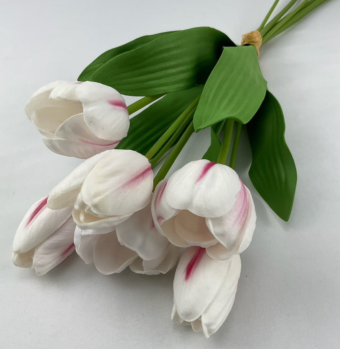 Two tone pink white life like tulip bundle - Greenery Market3876 - CCER