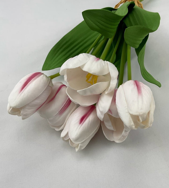 Two tone pink white life like tulip bundle - Greenery Market3876 - CCER