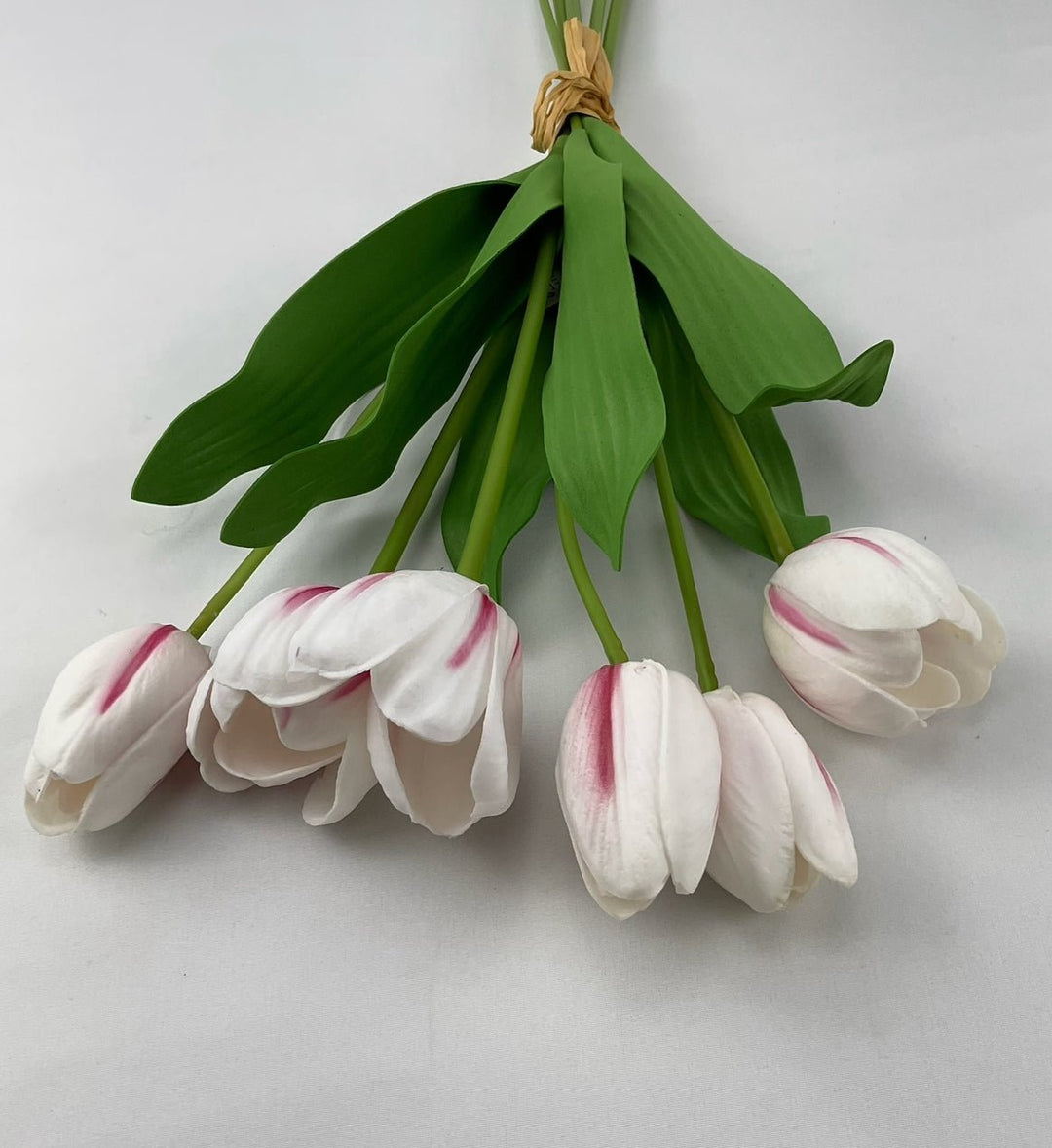 Two tone pink white life like tulip bundle - Greenery Market3876 - CCER