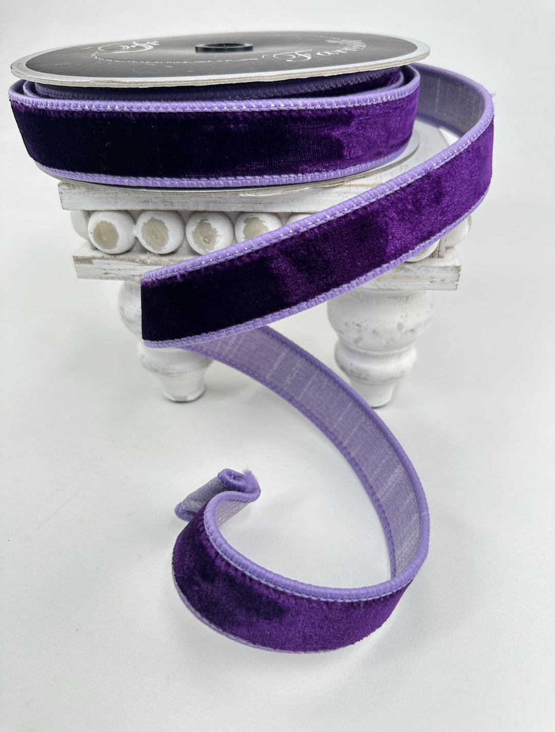 Two tone purple plush velvet luster 1” farrisilk wired ribbon - Greenery MarketRibbons & TrimRK130-07