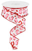 valentines hearts with leopard spots 1.5” wired ribbon - Greenery MarketWired ribbonRGC189624