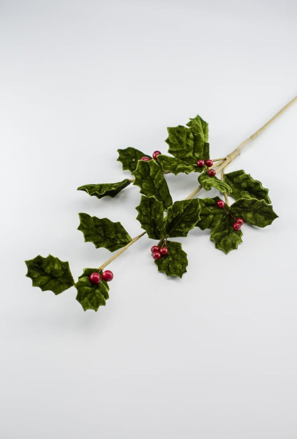 Velvet holly with red berries spray - Greenery Marketgreeneryxh535 - gr