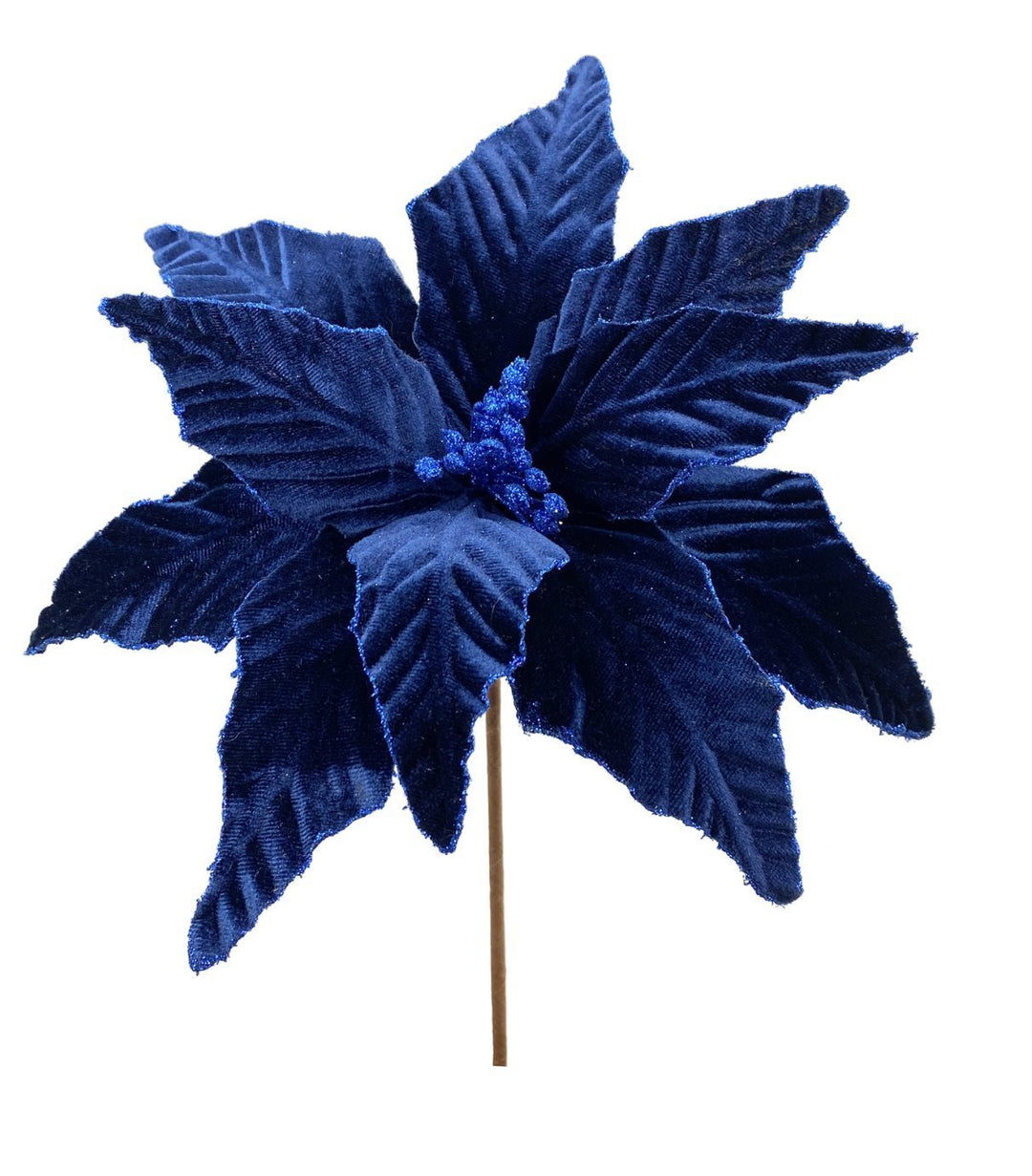 Velvet poinsettia - dark blue with glitter - Greenery MarketWinter and Christmas85517nvbl