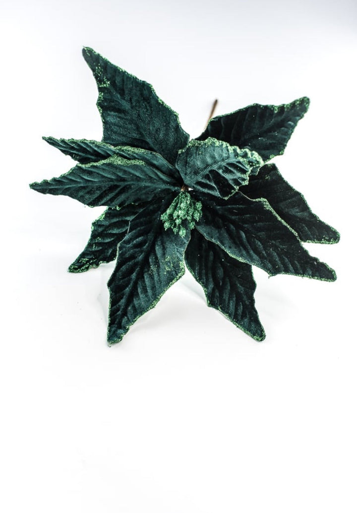 Velvet poinsettia - dark green - Greenery MarketWinter and Christmas85517DKGN