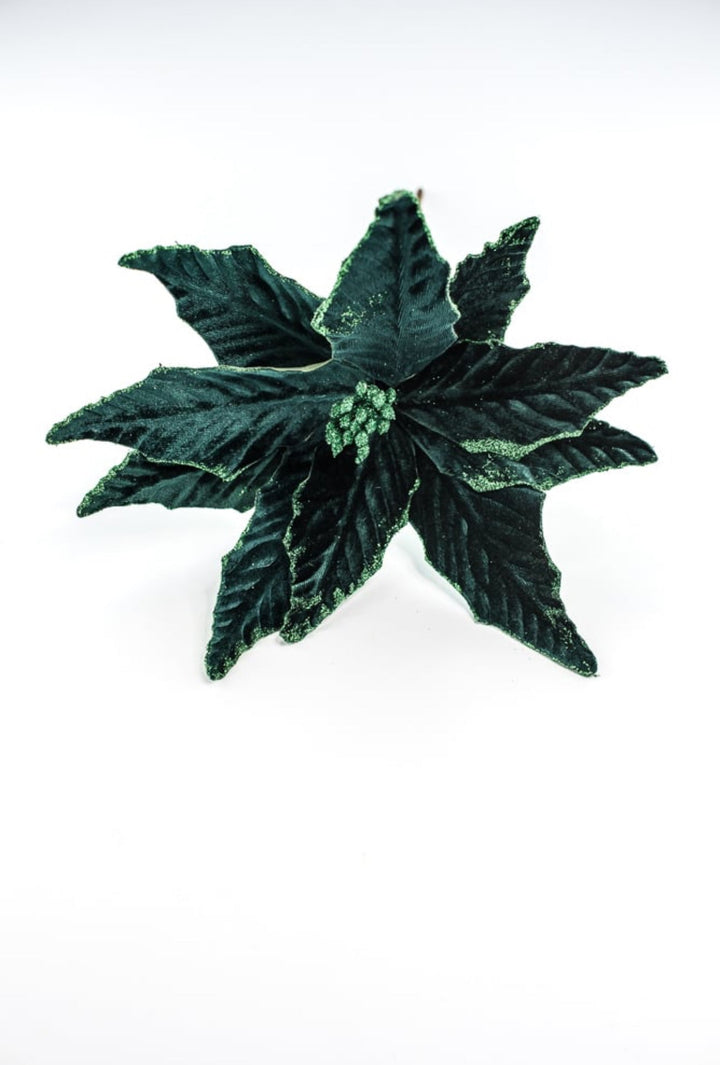 Velvet poinsettia - dark green - Greenery MarketWinter and Christmas85517DKGN