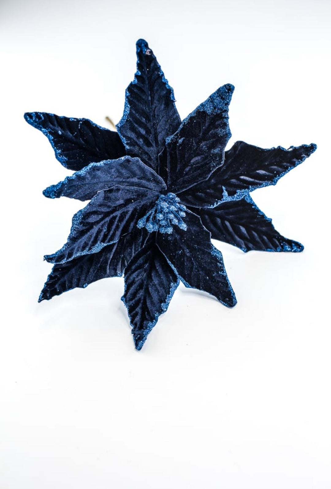 Velvet poinsettia - navy blue with shimmer edge - Greenery MarketWinter and Christmas85517nvbl