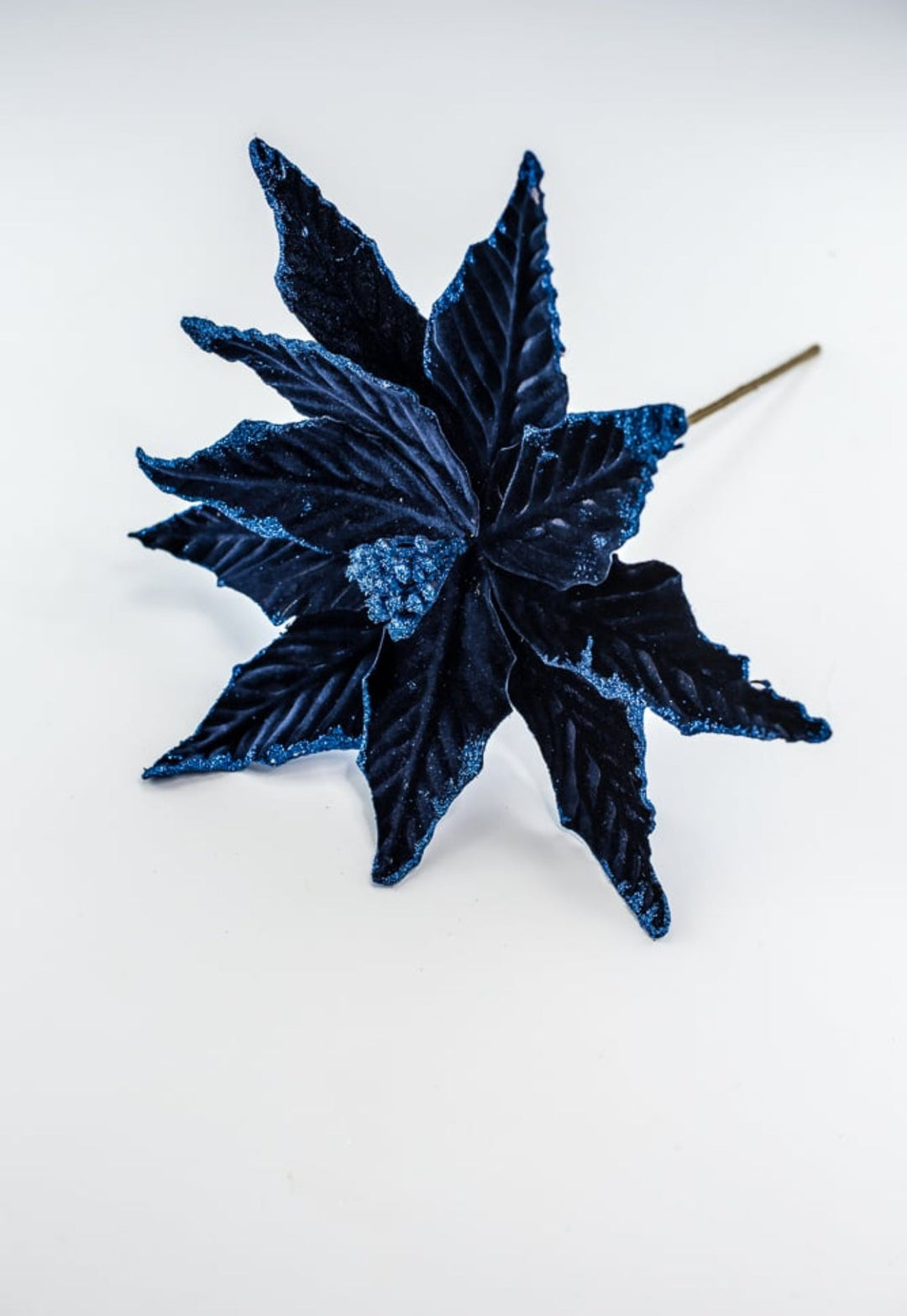 Velvet poinsettia - navy blue with shimmer edge - Greenery MarketWinter and Christmas85517nvbl