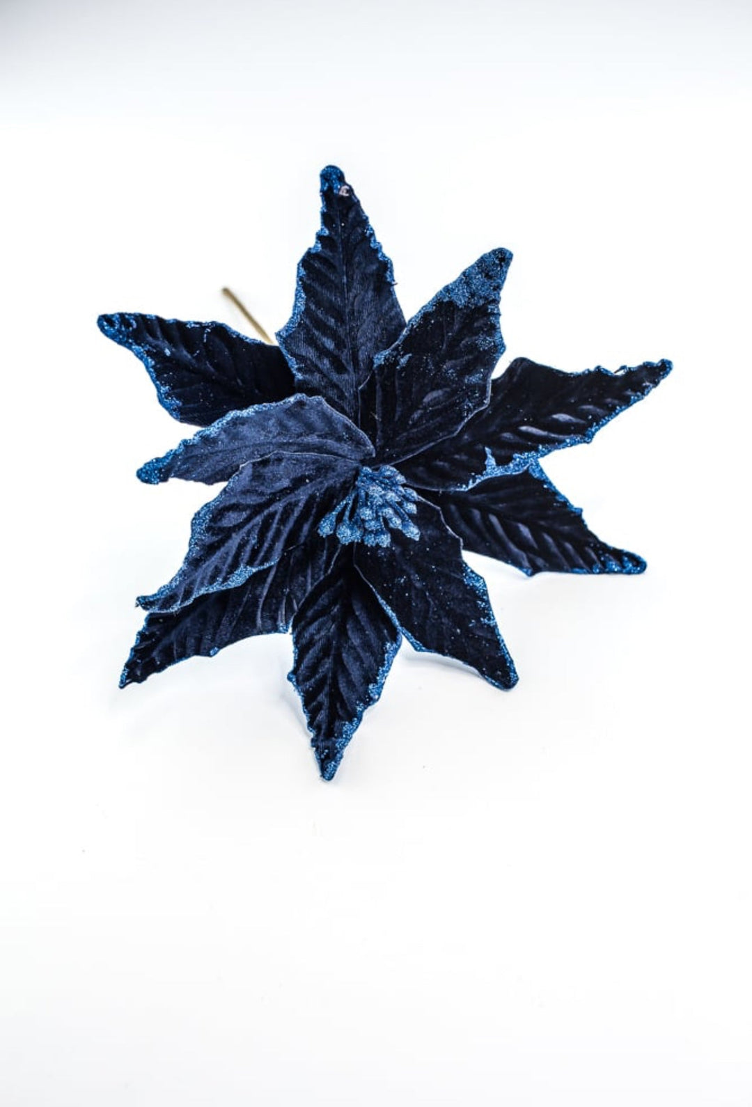 Velvet poinsettia - navy blue with shimmer edge - Greenery MarketWinter and Christmas85517nvbl