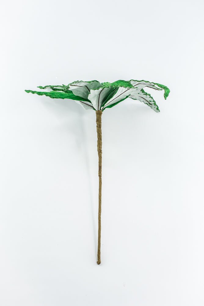 Velvet poinsettia pick - green - Greenery Market85730GN