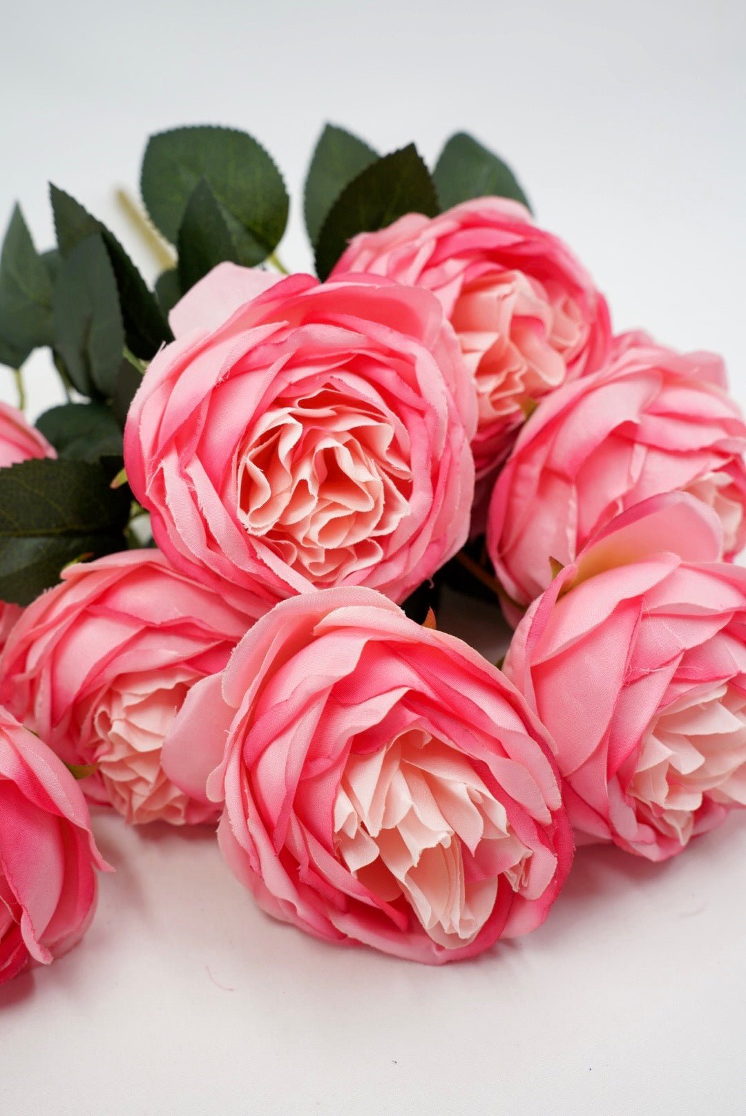 Vibrant Pink Cabbage Rose Bush - 17.5" - Greenery MarketArtificial Flowers35133PK