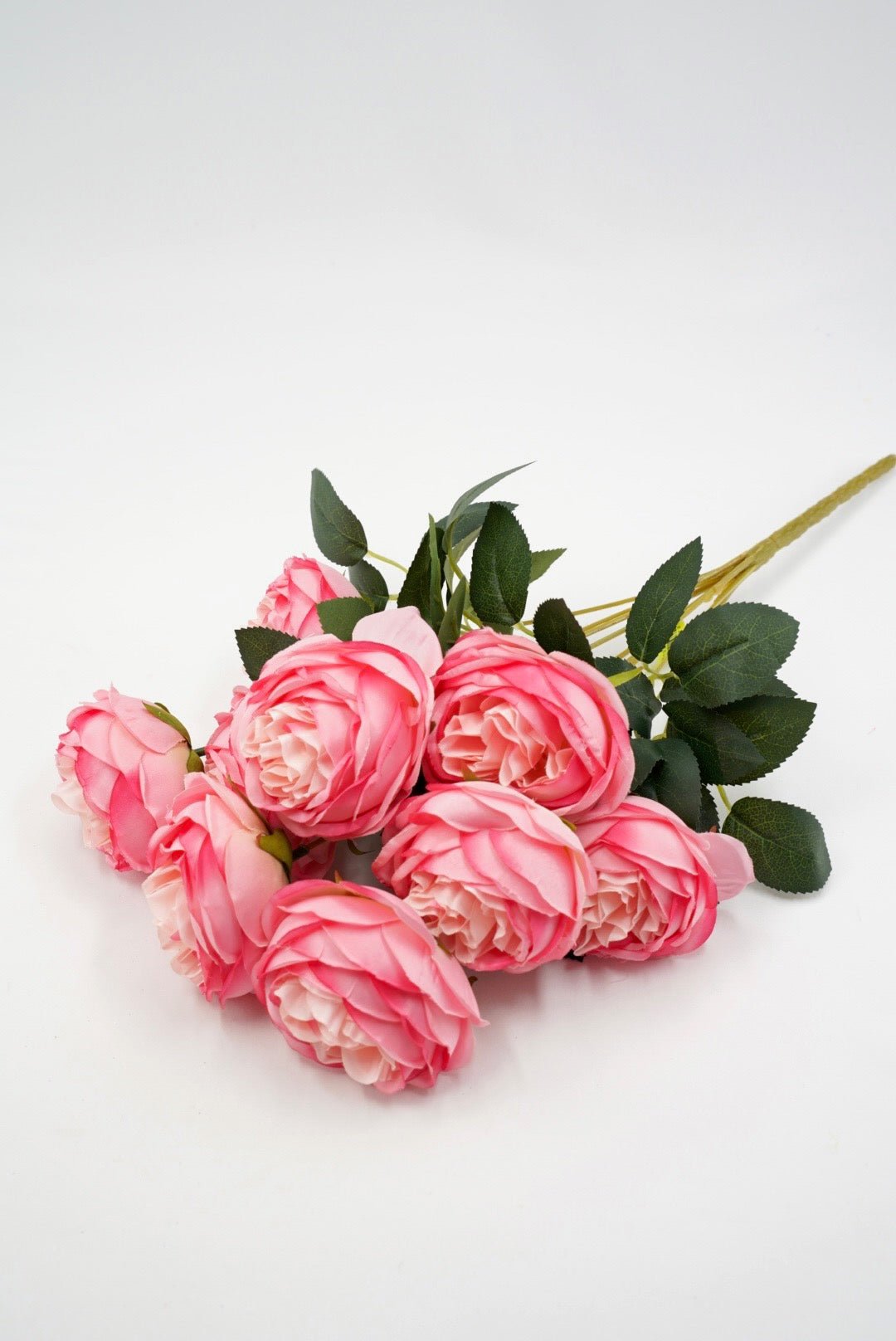 Vibrant Pink Cabbage Rose Bush - 17.5" - Greenery MarketArtificial Flowers35133PK