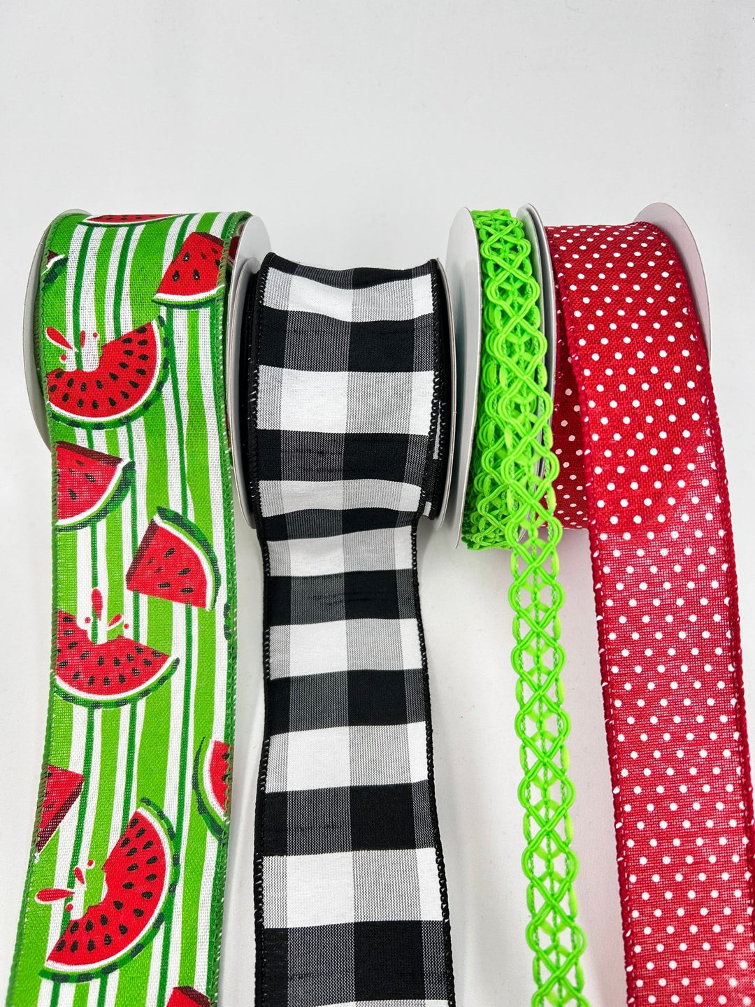 Vibrant Watermelon bow bundle x 4 wired ribbons - Greenery MarketWired ribbonBWwatermelonX4