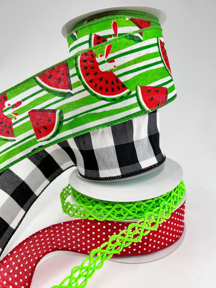Vibrant Watermelon bow bundle x 4 wired ribbons - Greenery MarketWired ribbonBWwatermelonX4