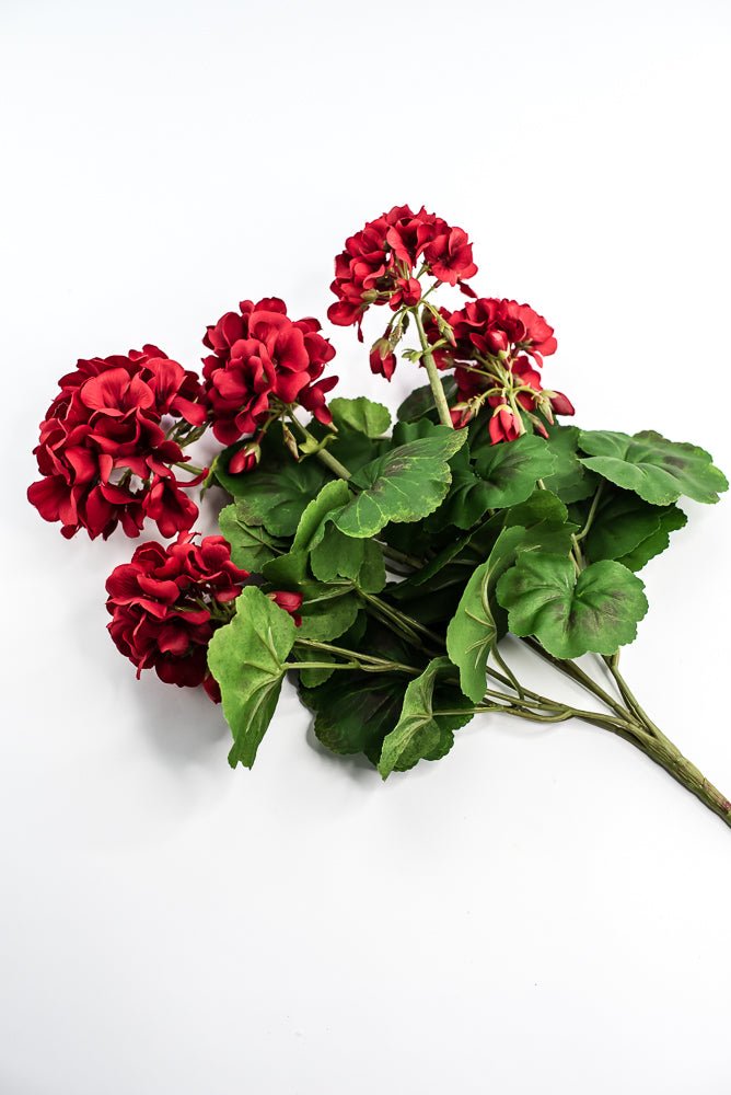 Water resistant, faux geranium bush, red - Greenery MarketFBG533 - RE