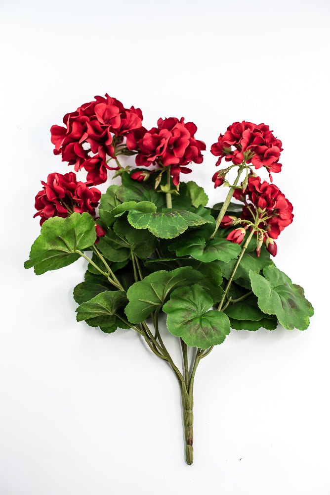 Water resistant, faux geranium bush, red - Greenery MarketFBG533 - RE