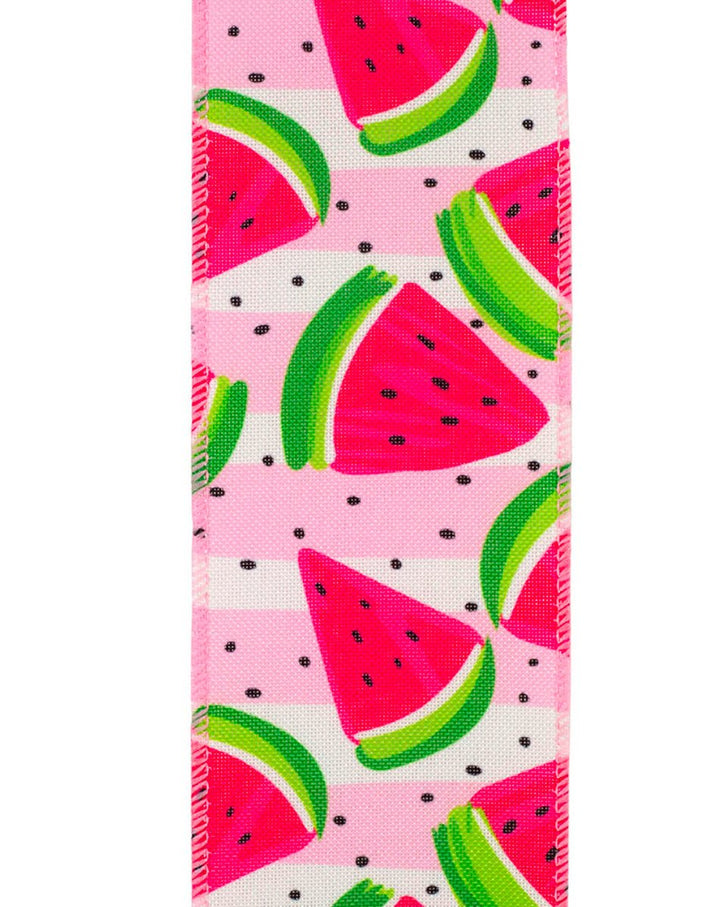 Watermelon, 2.5" wired ribbon - Greenery Marketwired ribbon94334W - 720 - 40F