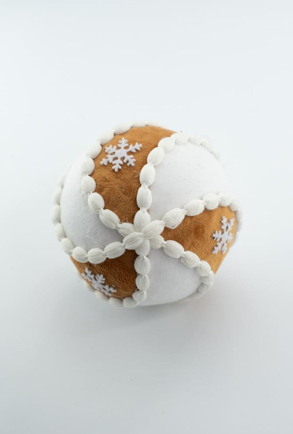White and Brown Gingerbread Swirl Ornament Ball - Greenery Market86502WTBN