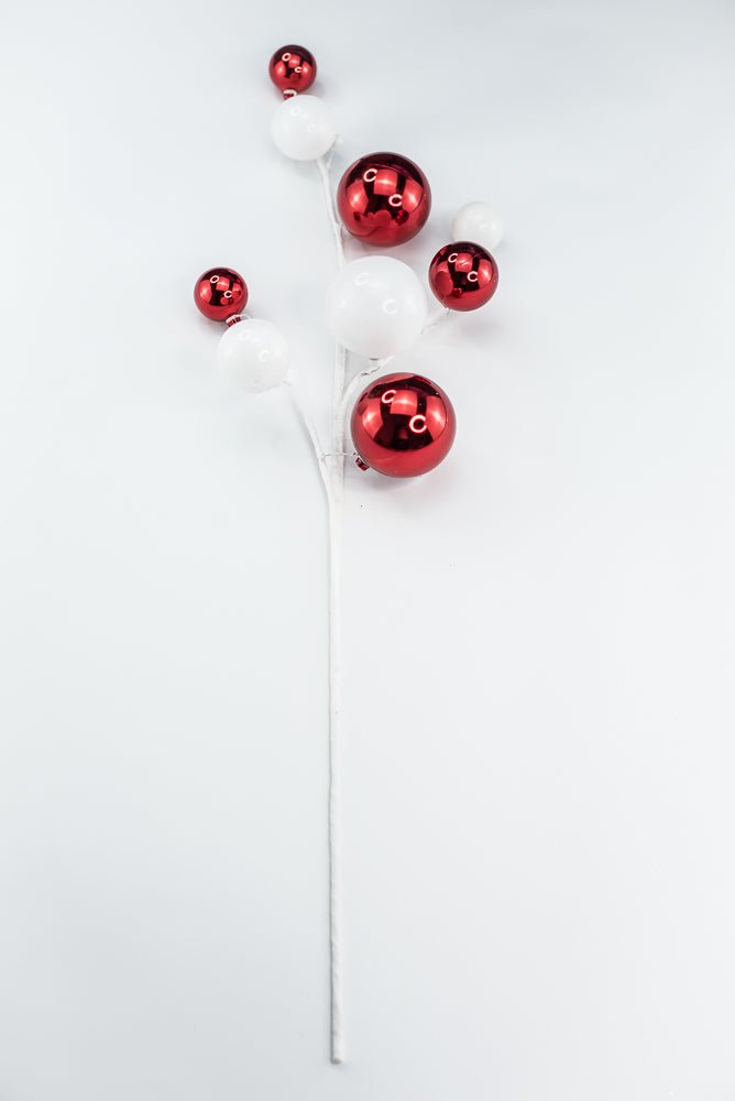 White And Red Mercury Ball Spray - Greenery Market40340 - WTRD