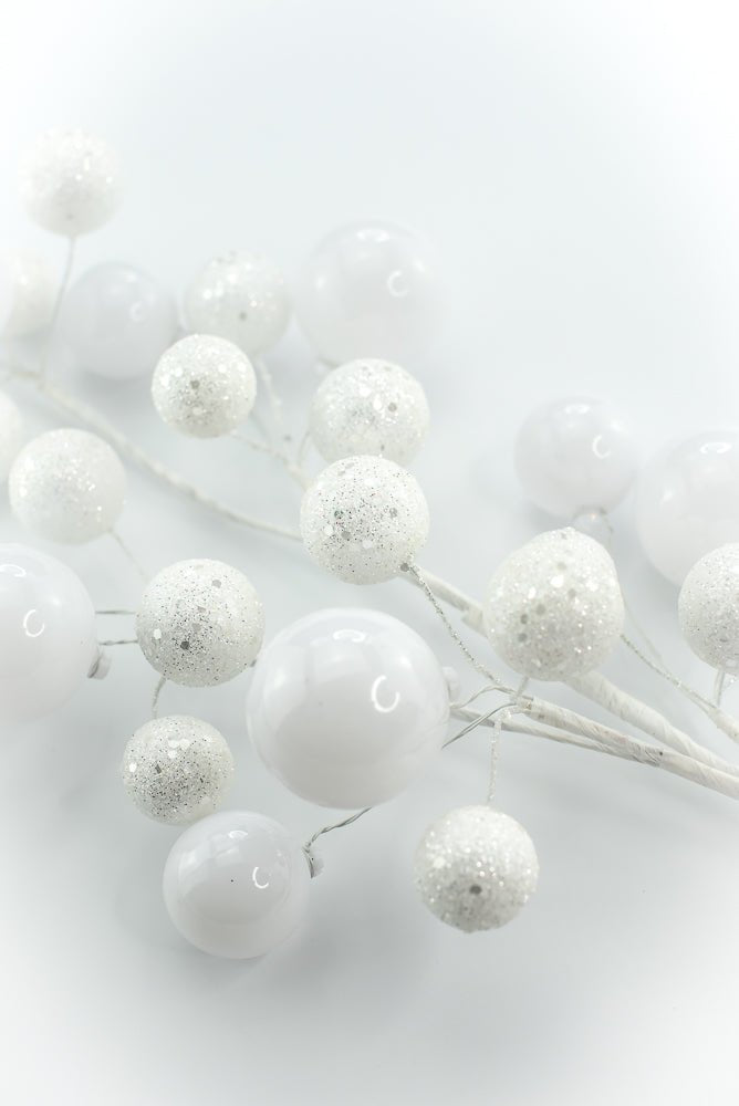 White Ball Spray - Greenery Market86599WT