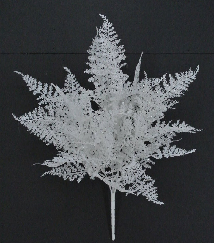 White Fern Bush With Glitter - Greenery Market85268 - WT