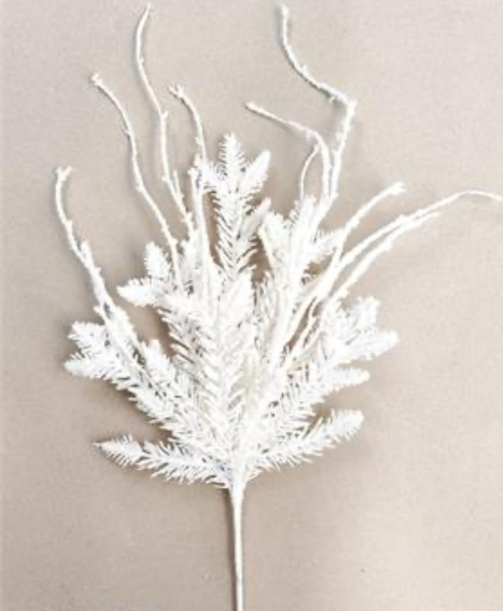 White Flocked Cedar Pick - 20" - Greenery MarketX2035W