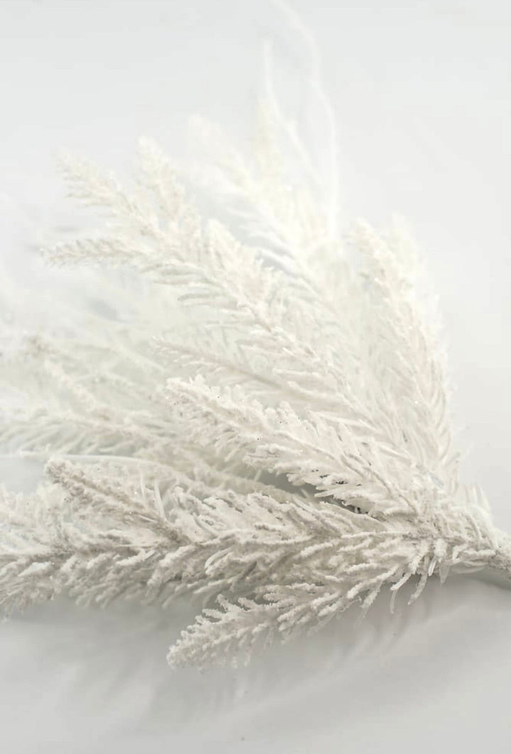 White Flocked Cedar Pick - 20" - Greenery MarketX2035W