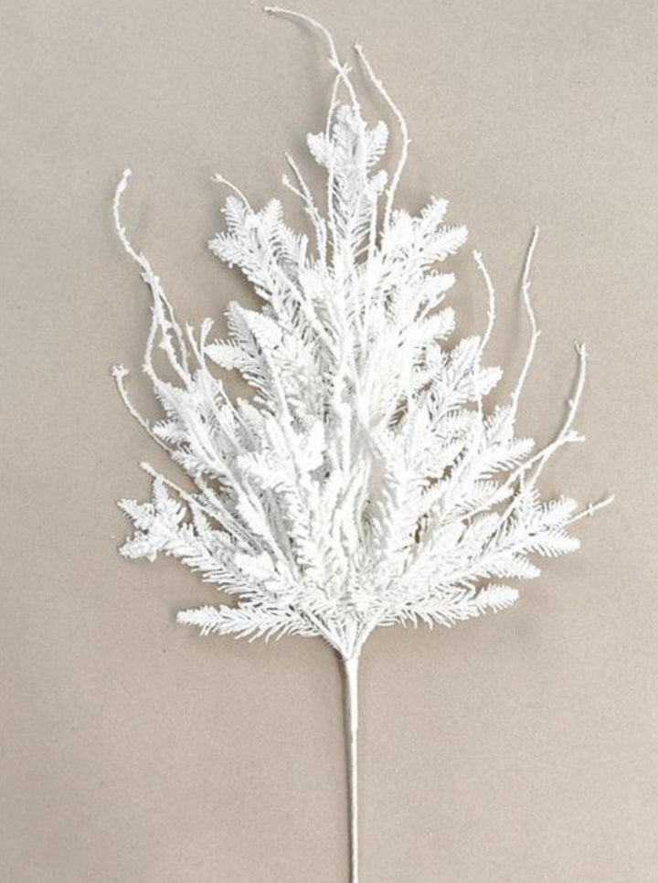 White Flocked Cedar Spray - 30" - Greenery MarketX2034W