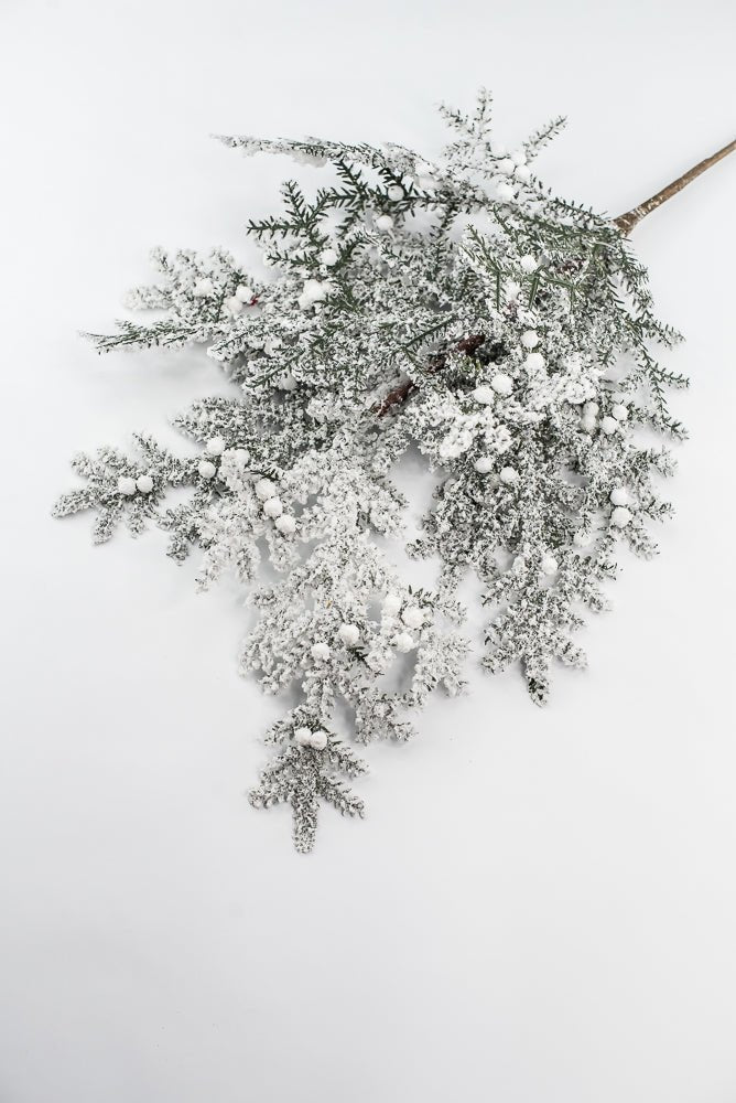 White & Green Snow Pine Spray - 24" - Greenery MarketX2009WG