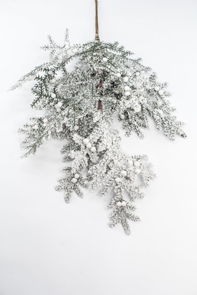 White & Green Snow Pine Spray - 24" - Greenery MarketX2009WG