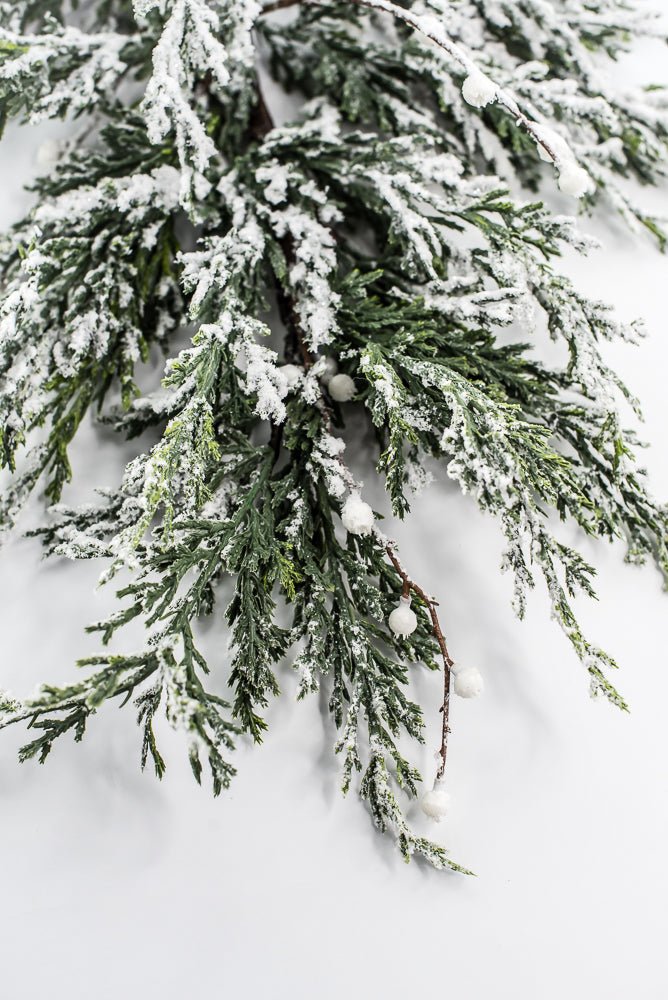 White & Green Snowy Pine Spray - 28" - Greenery MarketX2016WG