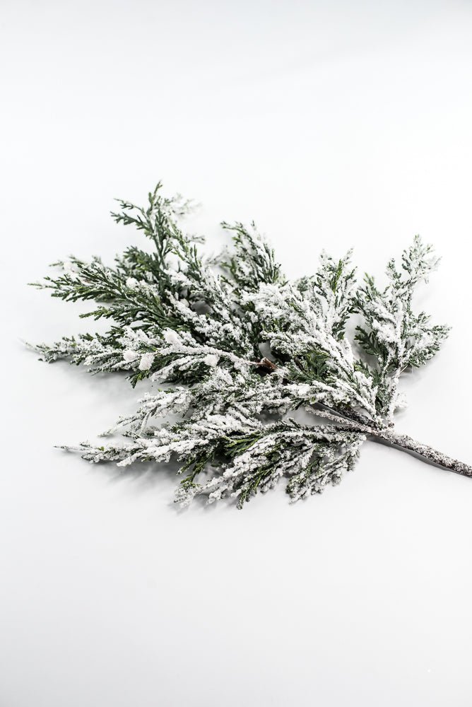 White & Green Snowy Pine Spray - 28" - Greenery MarketX2016WG