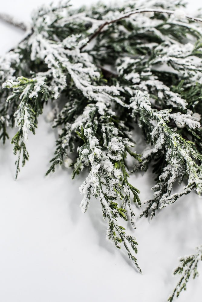 White & Green Snowy Pine Spray - 28" - Greenery MarketX2016WG