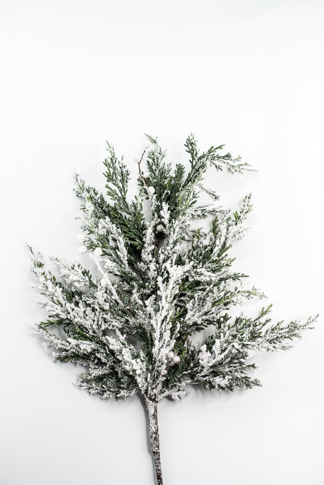 White & Green Snowy Pine Spray - 28" - Greenery MarketX2016WG